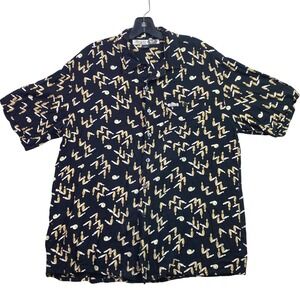 Guess Jeans Shirt Mens Large Bowling AOP Athleisure Preppy Festival Streetwear